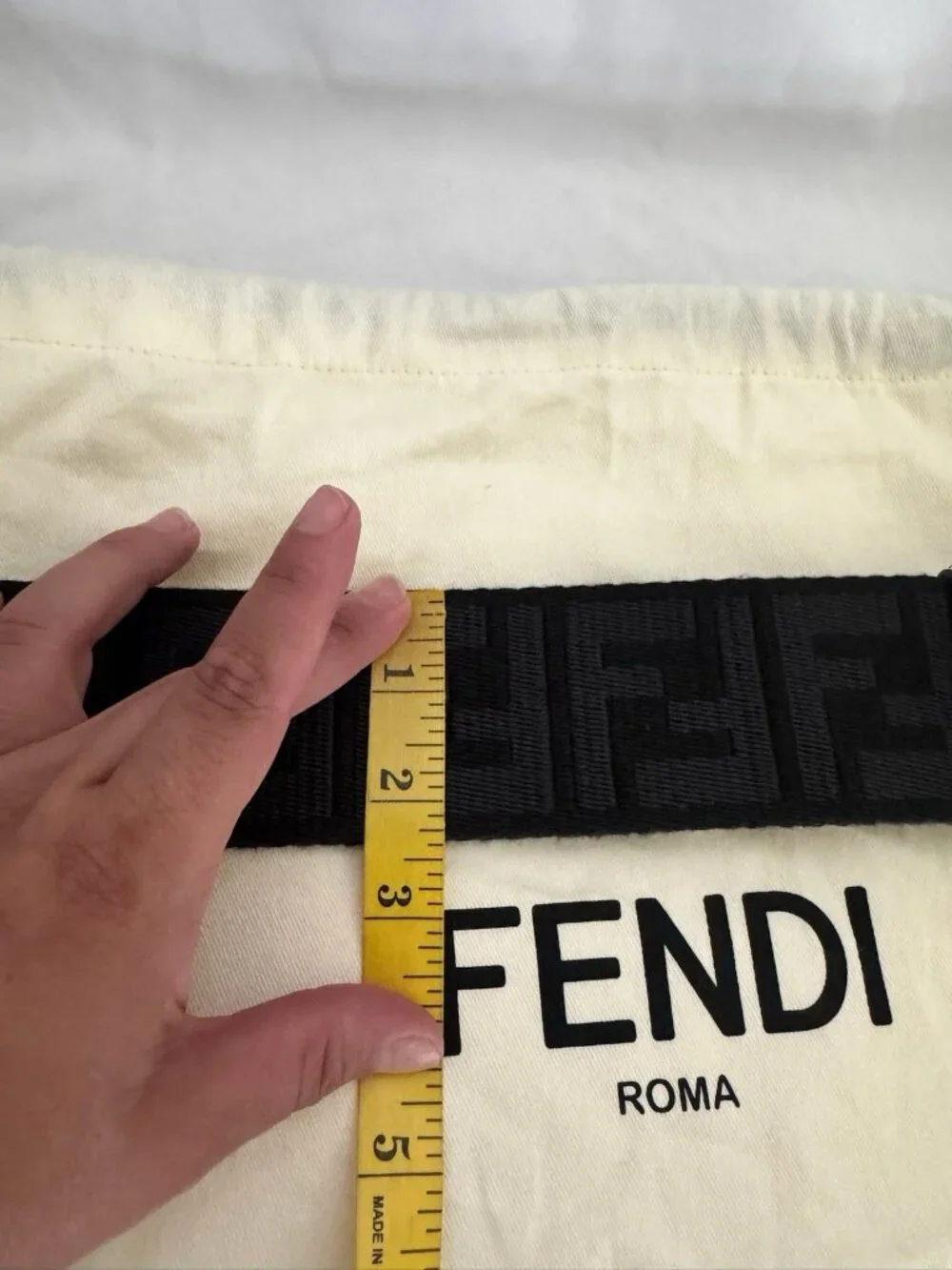 NWT Authentic FENDI FF Logo Adjustable Strap Black Made in Italy